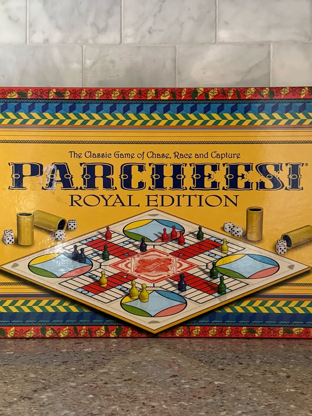 Parcheesi Royal Edition Board Game - Parcheesi Yellow Box (193)